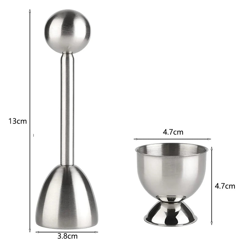 Egg Shell Opener Stainless Steel Egg Cup Holders Hard Soft Boiled Egg Topper Cutter Cracker Kitchen Tools Gadget for Cooking
