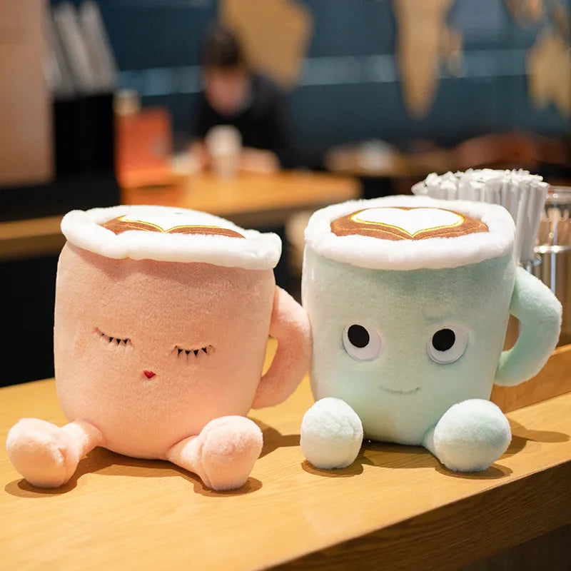ZU 20/30cm Latte Art Coffee Cup Plush Toy Cute Home Kitchen Decor Matcha Flavor Drink Tea Soft Dolls