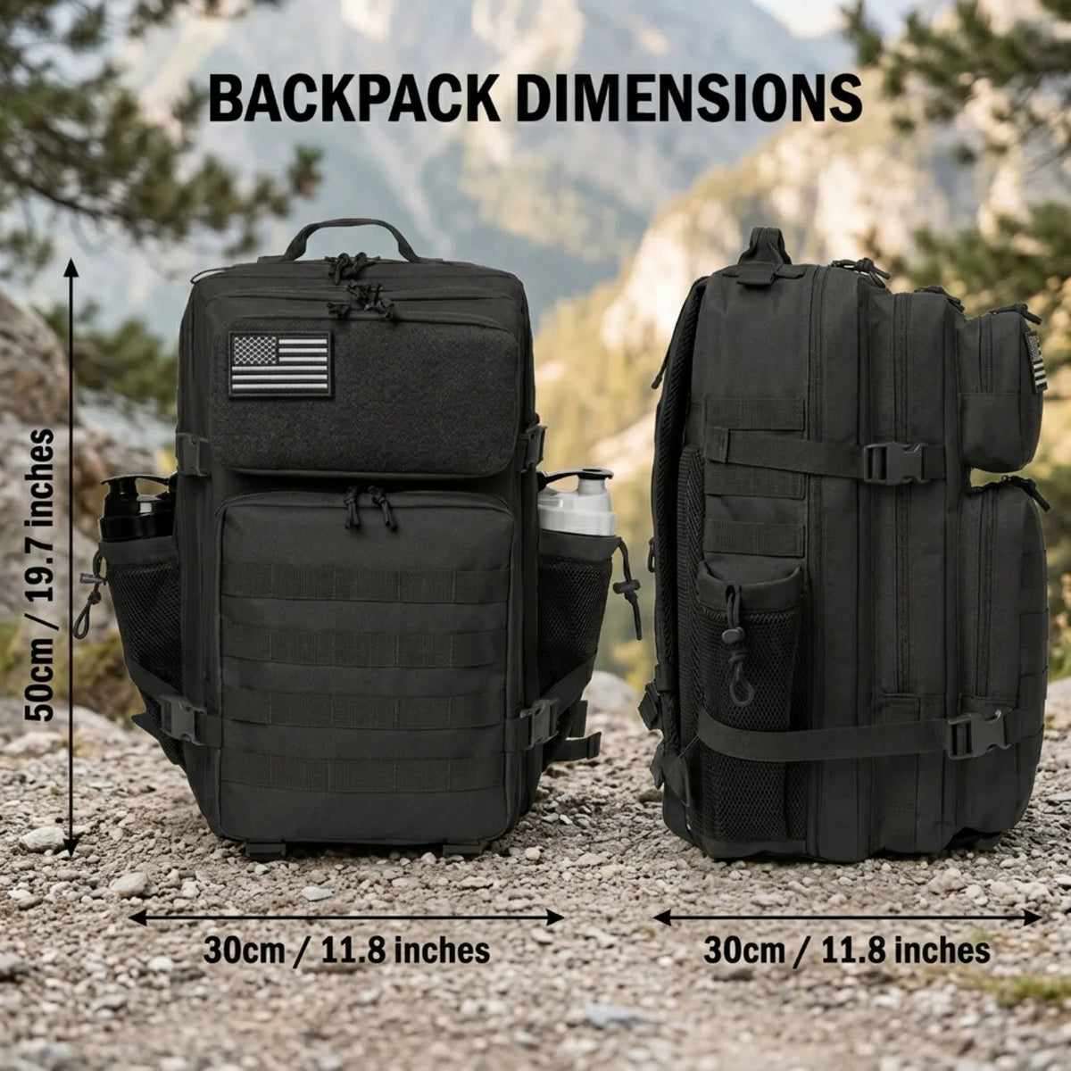 45L Large Capacity Tactical Backpack Hunting Rucksack with Dual