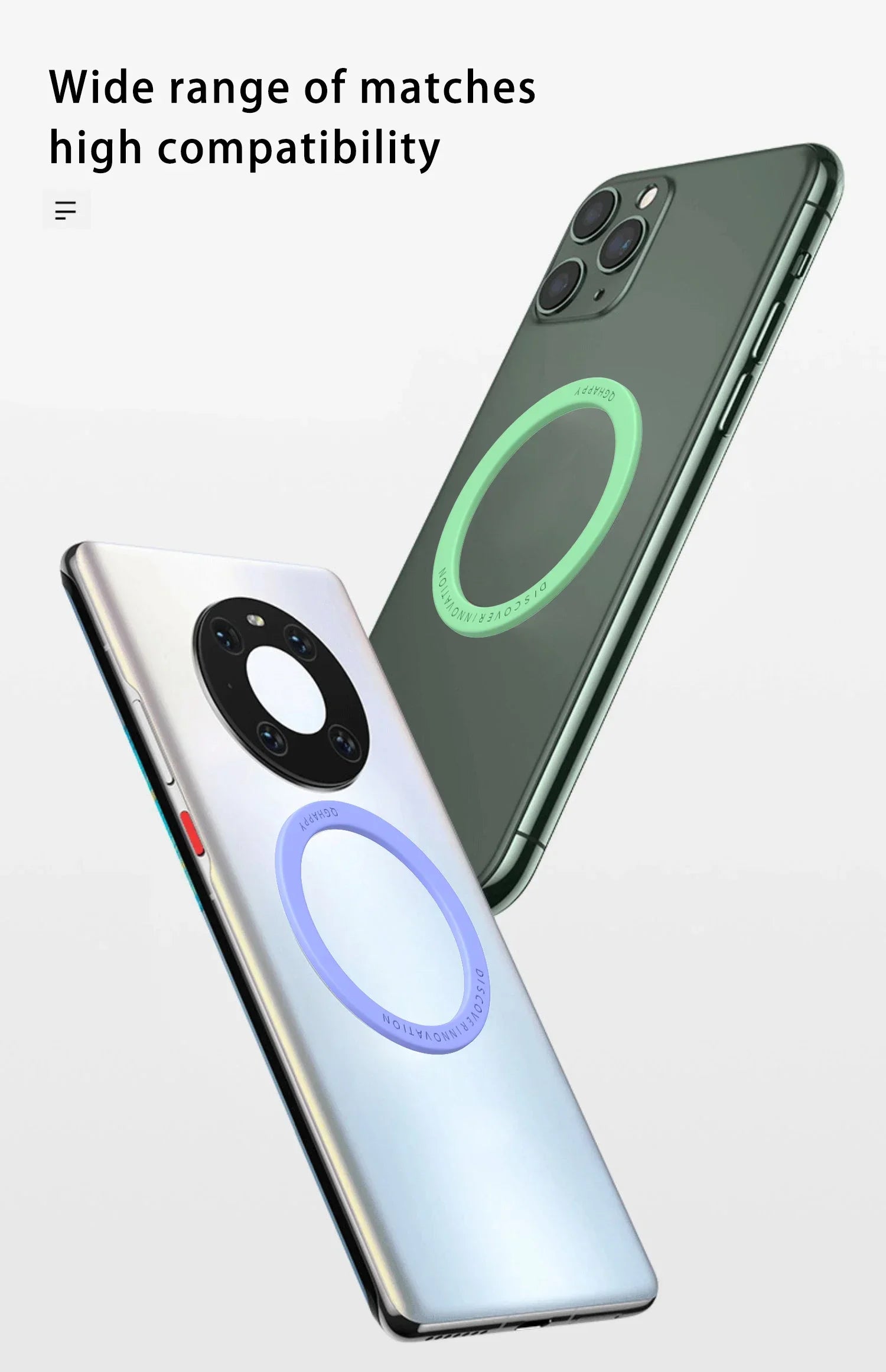 Universal Magnetic Ring for Magsafe Wireless Charger Iron Sheet Sticker Magnet Phone Holder for IPhone 14 15 Xiaomi