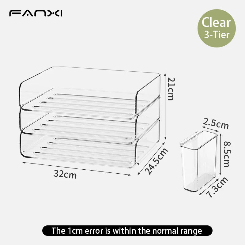 Desk Organizer with 2 Vertical File Holder, 4 Tier Stackable Paper Letter Tray File Organizer with  Pen Holder,Desk Organizer