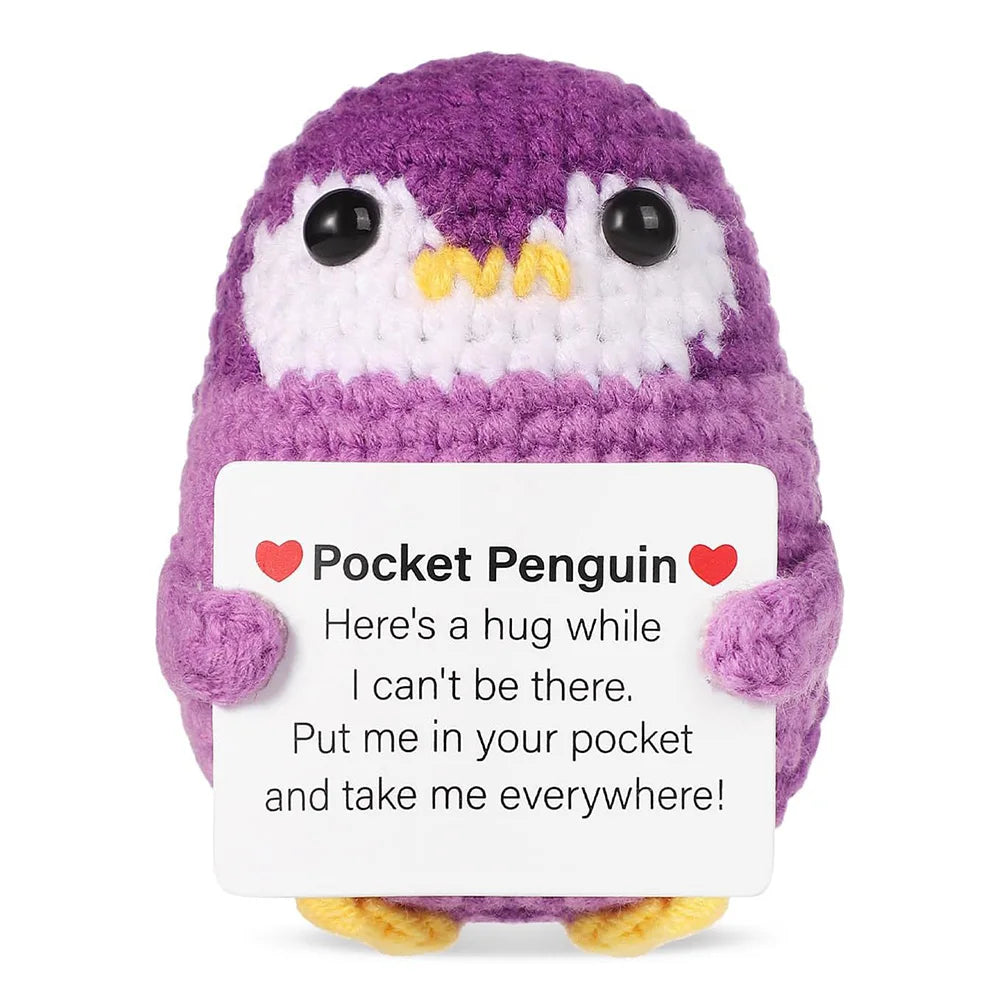 New Crochet Flower Penguin Doll Decoration Desk Accessories Kawaii Positive Energy Pengniu Doll Home Room Decor Christmas Gift