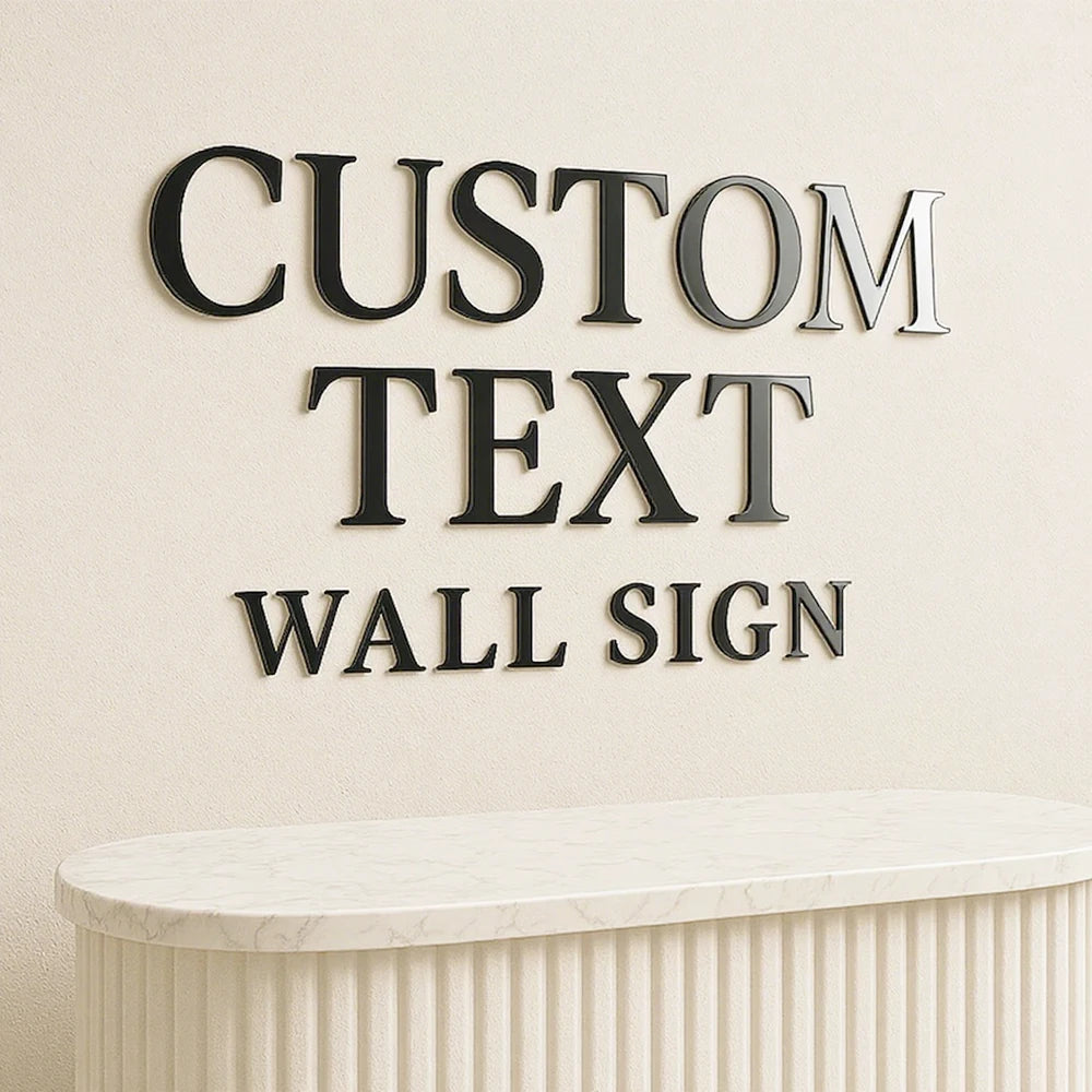 Customized 3D Business Logo Sign Laser Cut Acrylic Wall Mounted Name Sign Beauty Salon/Office/Shop/Home/Dental/SPA Decor
