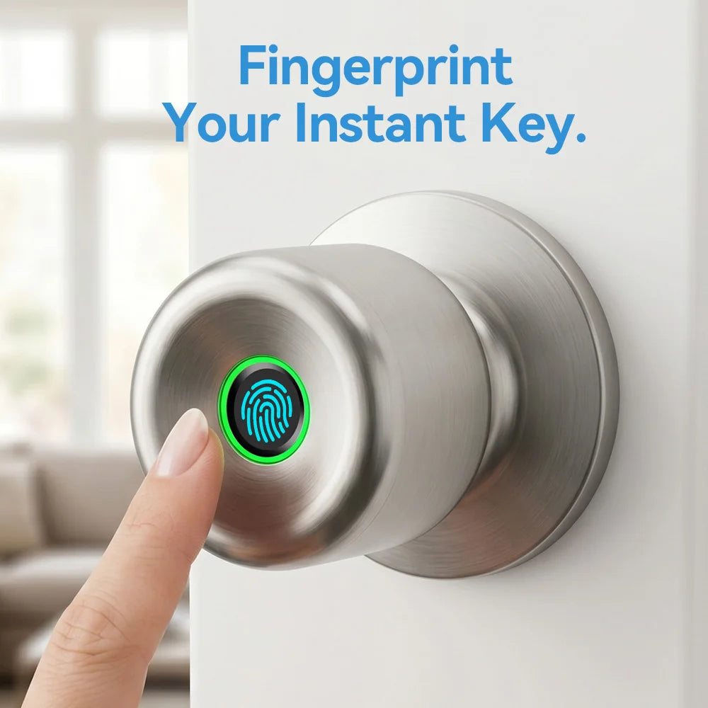 YFK Keyless Entry Smart Door Lock Knob Fingerprint App
