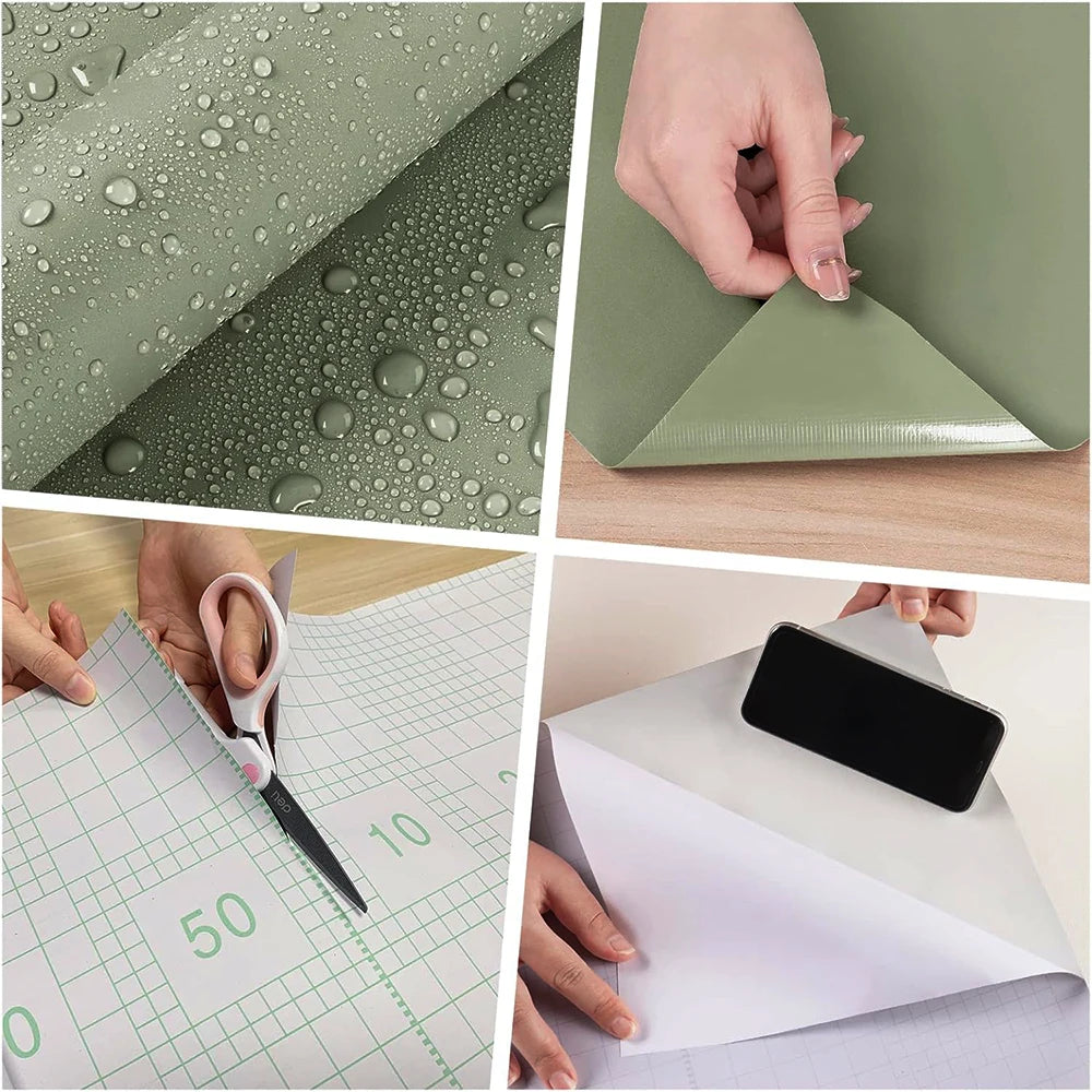 Matte PVC Waterproof DIY Self Adhesive Vinyl Wallpaper Kitchen Cabinet Desktop Contact Paper Wall Sticker Home Decor Wall in Rol