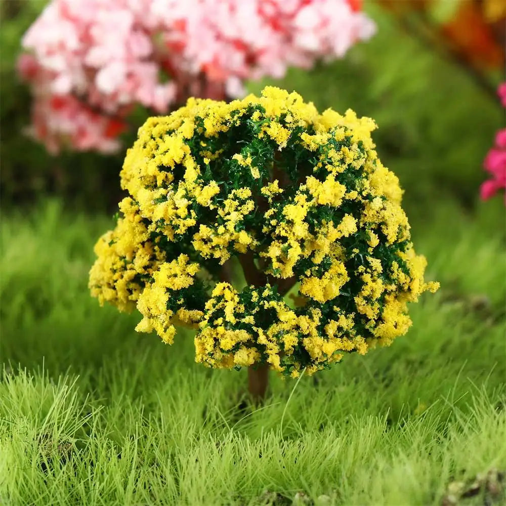 Durable Plastic Sakura Miniatures Rural Style Model Simulation Trees Landscape Vivid Micro Landscape
