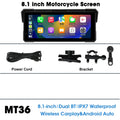 Jansite 8.1 inch Motorcycle Carplay 4K+1080P Dual Lens IPX7