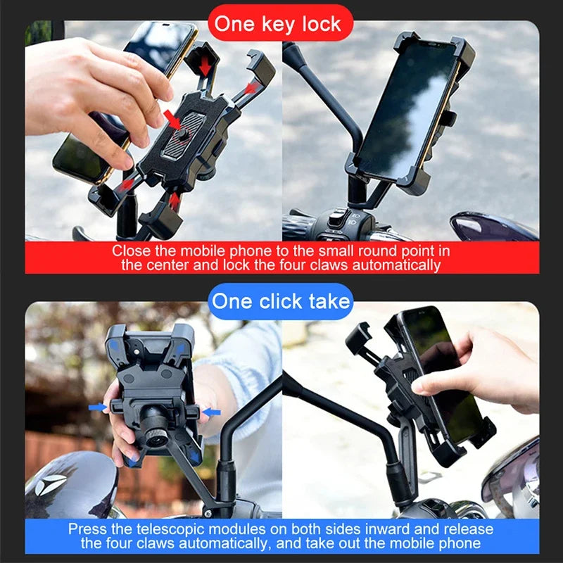 Bicycle Phone Holder 360°Rotating Adjustable Motocycle Bike Cell Phone