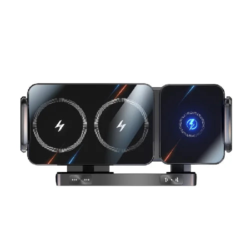 Dual Coil Foldable Car Wireless Charger Universal 90° Rotation Phone Mount Fast Clamping Rotation Fold Phone Car Charging Mount