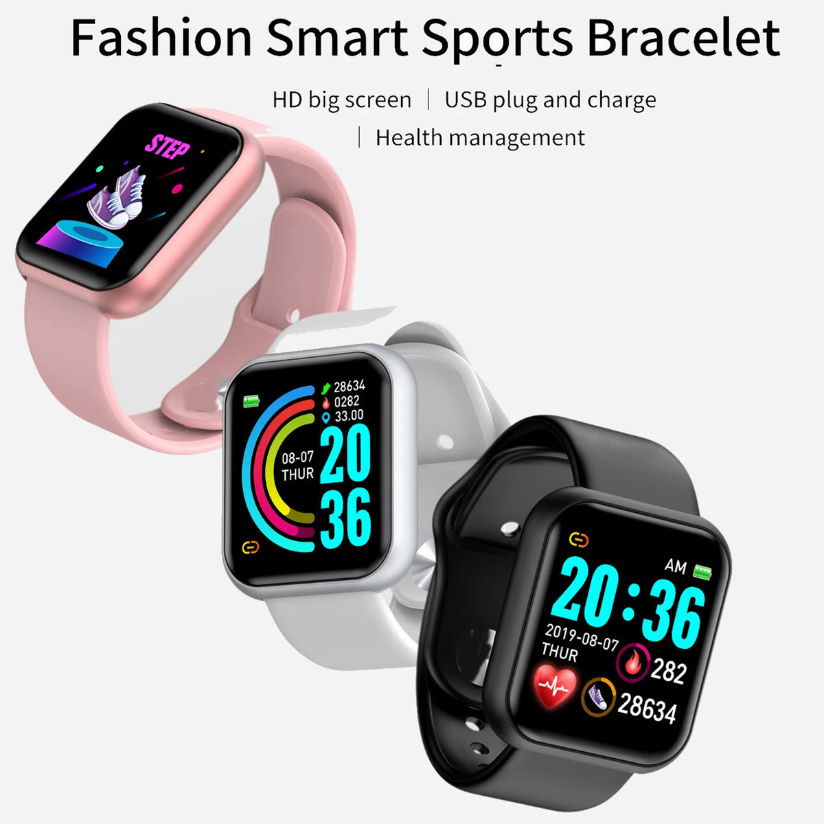 Men Smart Watches Color Screen Bluetooth Woman Fitness Sport