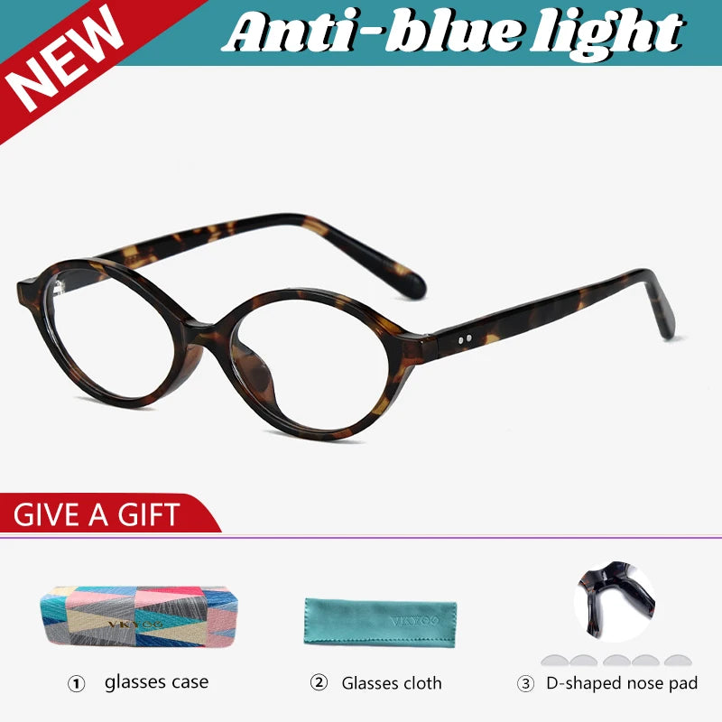 VICKY Fashion Delicate Oval Small Myopia Frames Women Reading Glasses Anti-Blue Light Customizable Prescription Glasses K9142