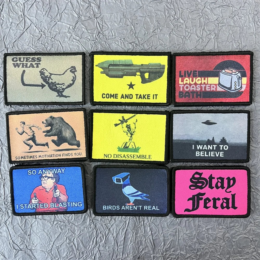 Funny Patch on Clothes Printing Stickers Tactical Equipment Military Accessory Hook and Loop Patches Backpack Appliques