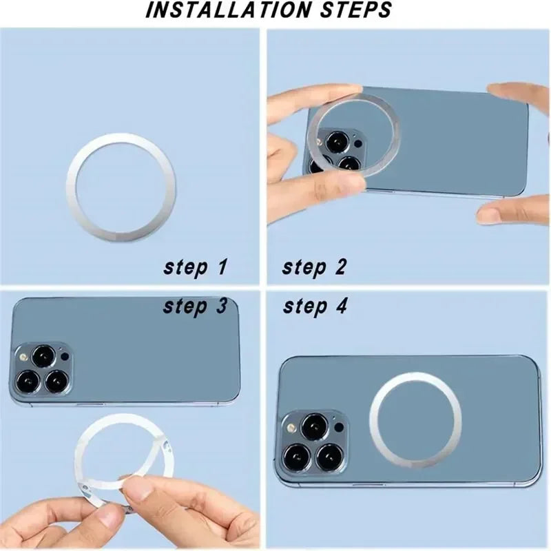 VIKEFON Magnetic Metal Plate Sticker Rings For Wireless Charger Magnet Car Mobile Phone Holder Iron Sheet For iPhone 16 15 14 13
