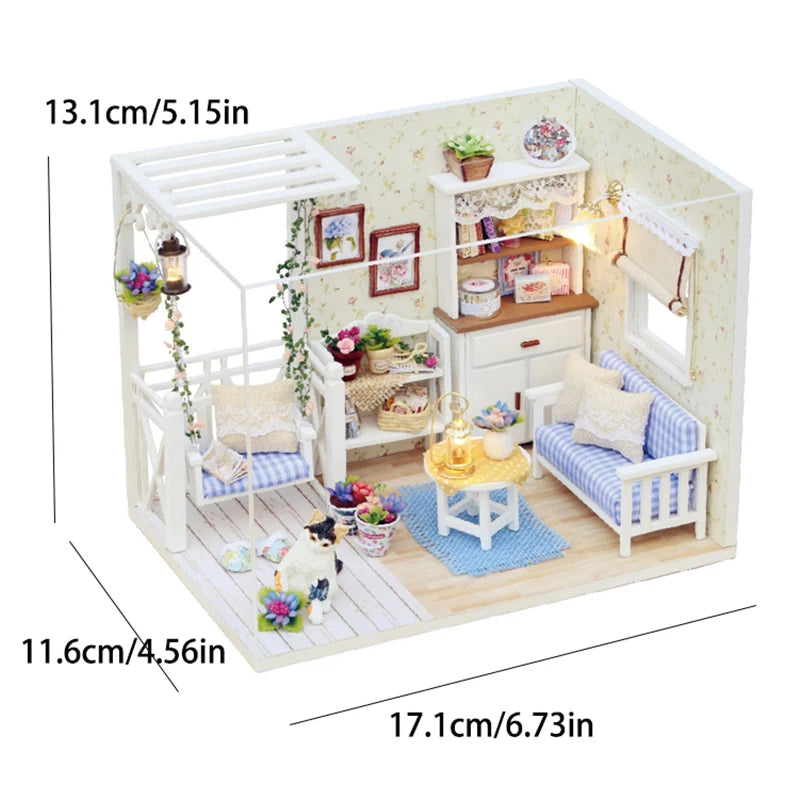 Kitten Mini Doll House 3d Puzzle Assembly Model Building Kit