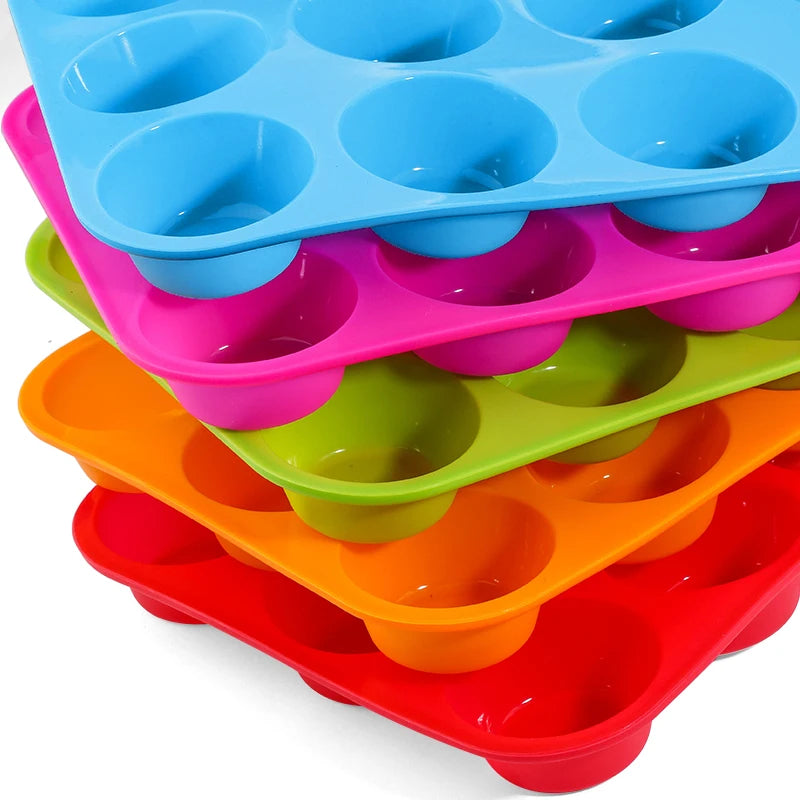 Silicone Mold Holes Mini Muffin DIY Cupcake Cookies Fondant Baking Pan Non-Stick Pudding Steamed Cake Mold Baking Tool