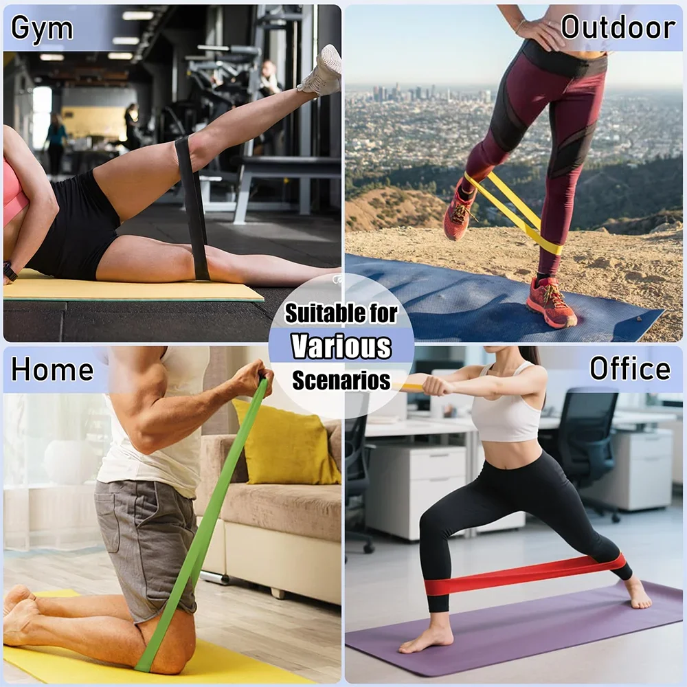 5 Levels Portable Fitness Workout Equipment Rubber Resistance Bands
