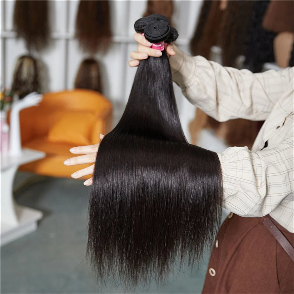 UNICE HAIR 30 Inch Brazilian Bone Straight Hair Bundles