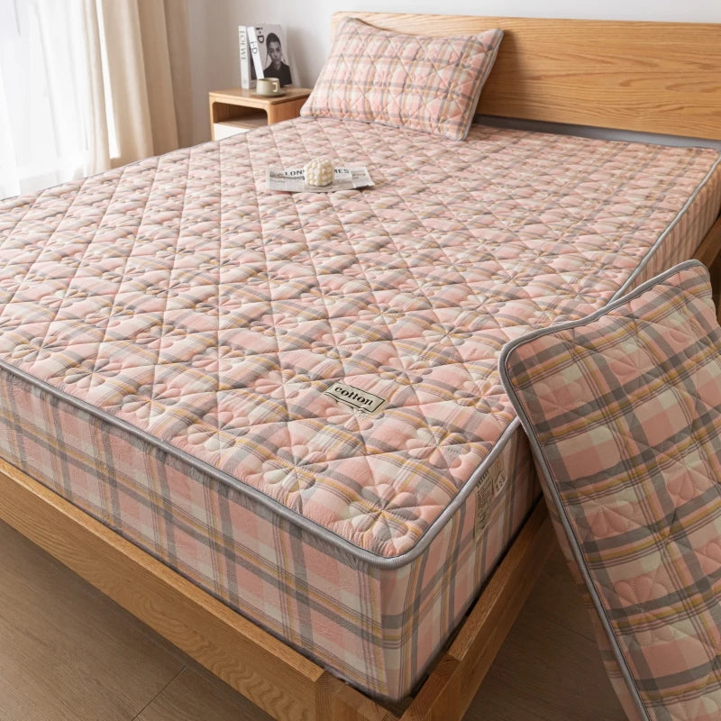 A-Class Pre-Washed Cotton Mattress Protector Cover - Ultra Soft, Antibacterial, Hypoallergenic for a Serene Sleep Experience