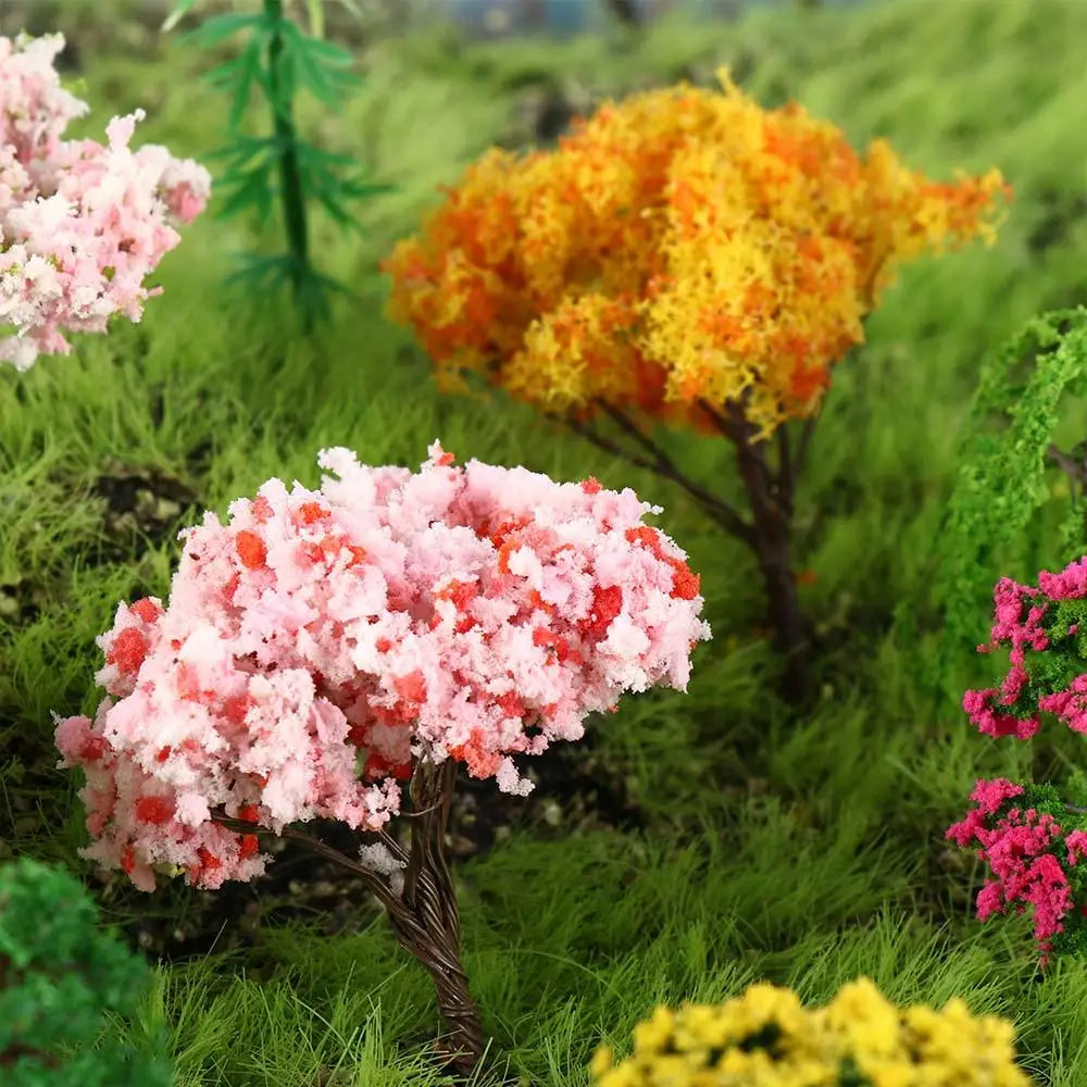 Durable Plastic Sakura Miniatures Rural Style Model Simulation Trees Landscape Vivid Micro Landscape