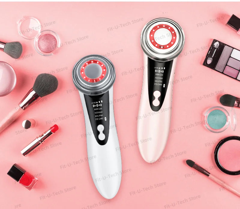 EMS Facial Massager LED Light therapy Sonic Ion Vibration Skin Tightening Face Lifting Anti Wrinkle Beauty Device Skin Care Tool