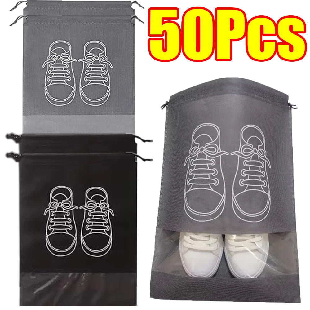 1-50Pcs Shoes Storage Organizer Bags Non Woven Travel Portable