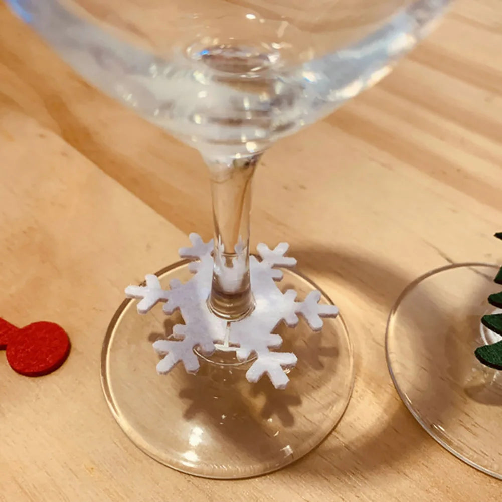 10pcs Christmas Cup Decoration Card Ring Home Decoration Felt Christmas Decoration New Year Party Supplies New Year Navidad