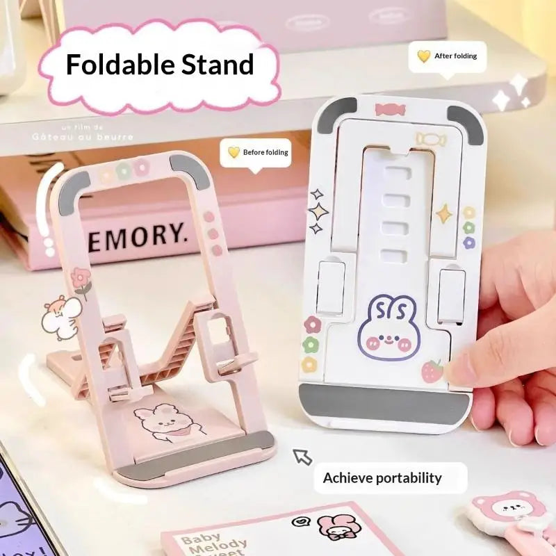 Dopamine Foldable Card‑Style Phone Stand Ultra‑Thin 4‑Gear Adjustable Lazy