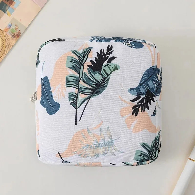 Women Girls Kawaii Napkin Sanitary Pads Bag Pouch Organizer Cosmetic Makeup Tampon Bags Cute Travel Gadgets Lipstick Storage Bag