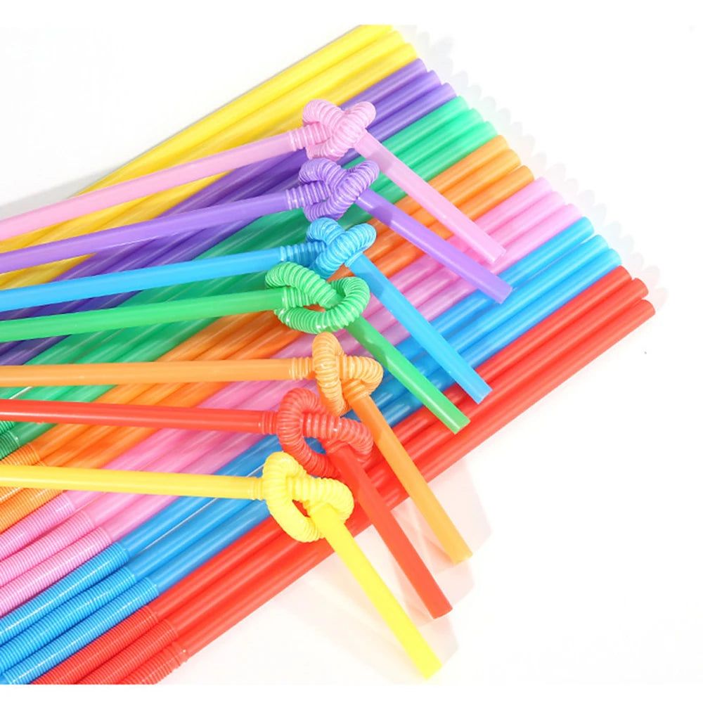 50/500/1000Pc Colorful Foldable Drinking Straws Juice Cocktail Beverage Straws for Party Bar Kitchen Accessory Wedding Wholesale