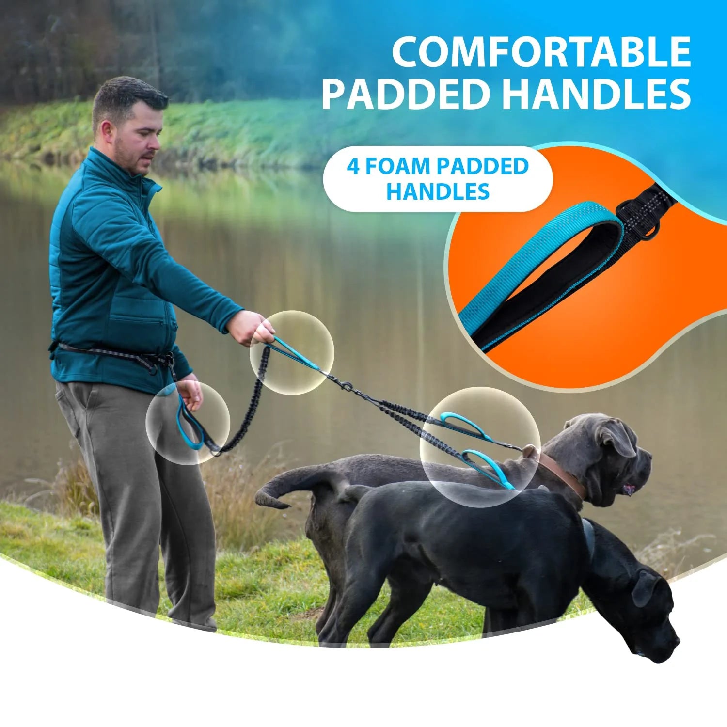 Explosion-Proof Short Elastic Buffer Pet Leash One-Hand Drag Two-Walking Rope Running Dog Accessories for Small Large Dogs