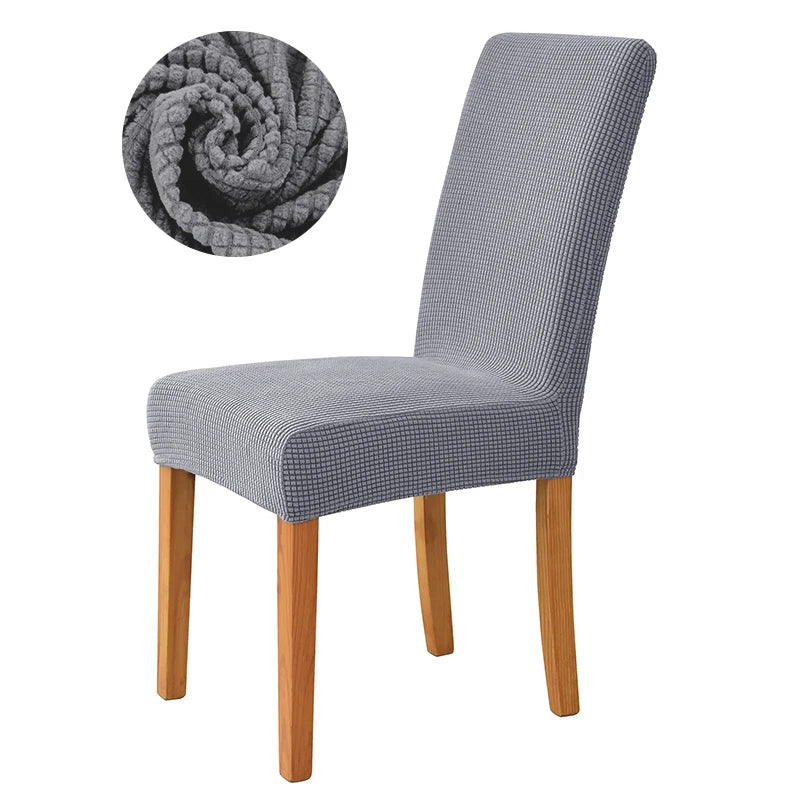 Elastic Dining Chair Cover Stretch Seat Slipcover Jacquard Spandex Protector Case for Kitchen Chair Seat Home Hotel Banquet