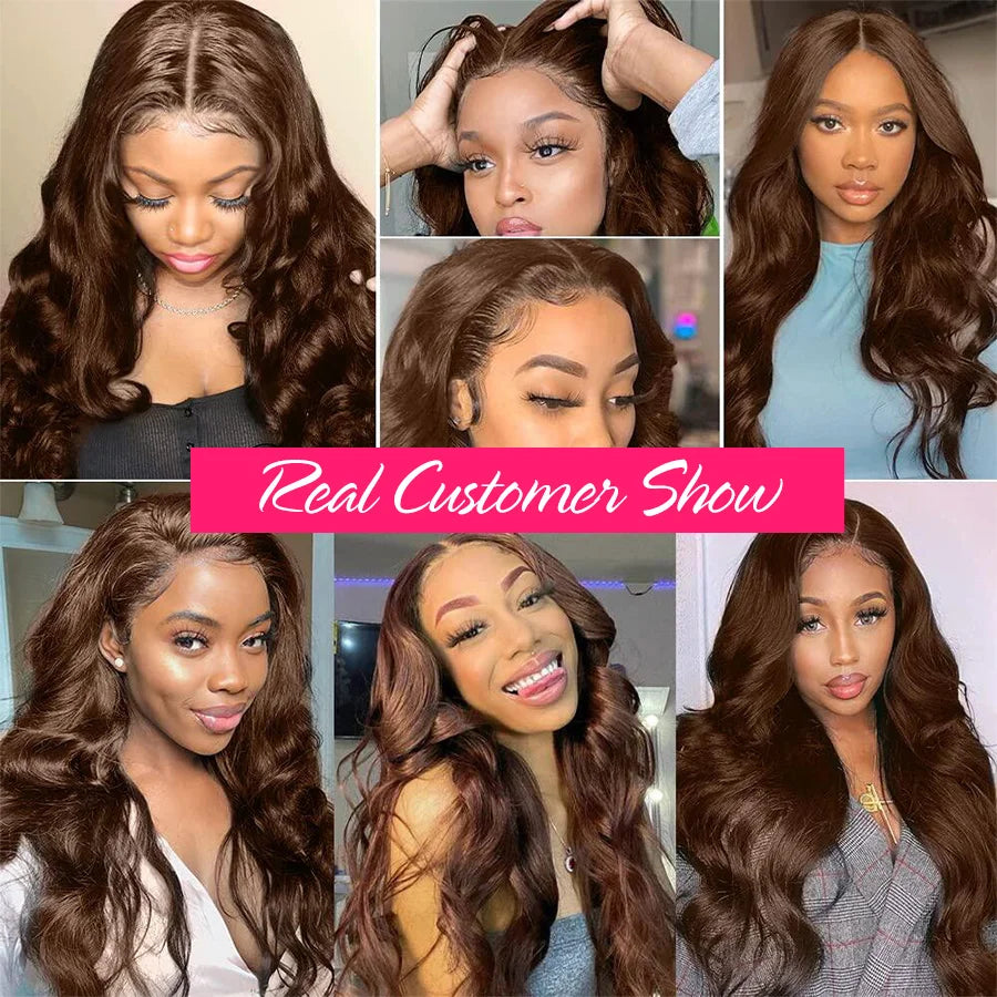 Chocolate Brown Body Wave Lace Front Wig