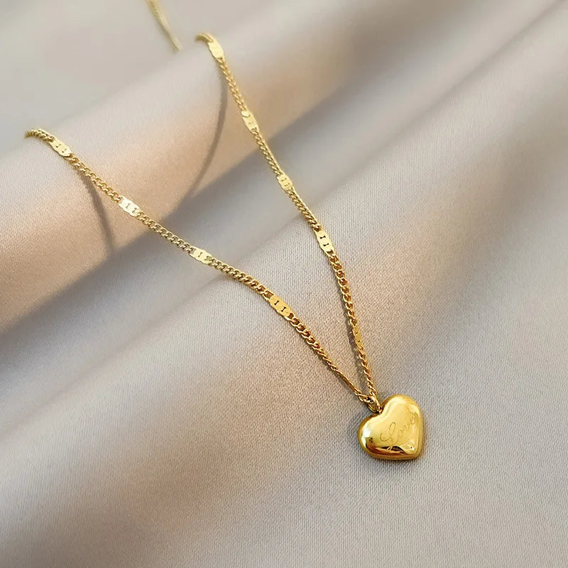 Summer Style Stainless Steel Love Necklace Clavicle Chain 18K