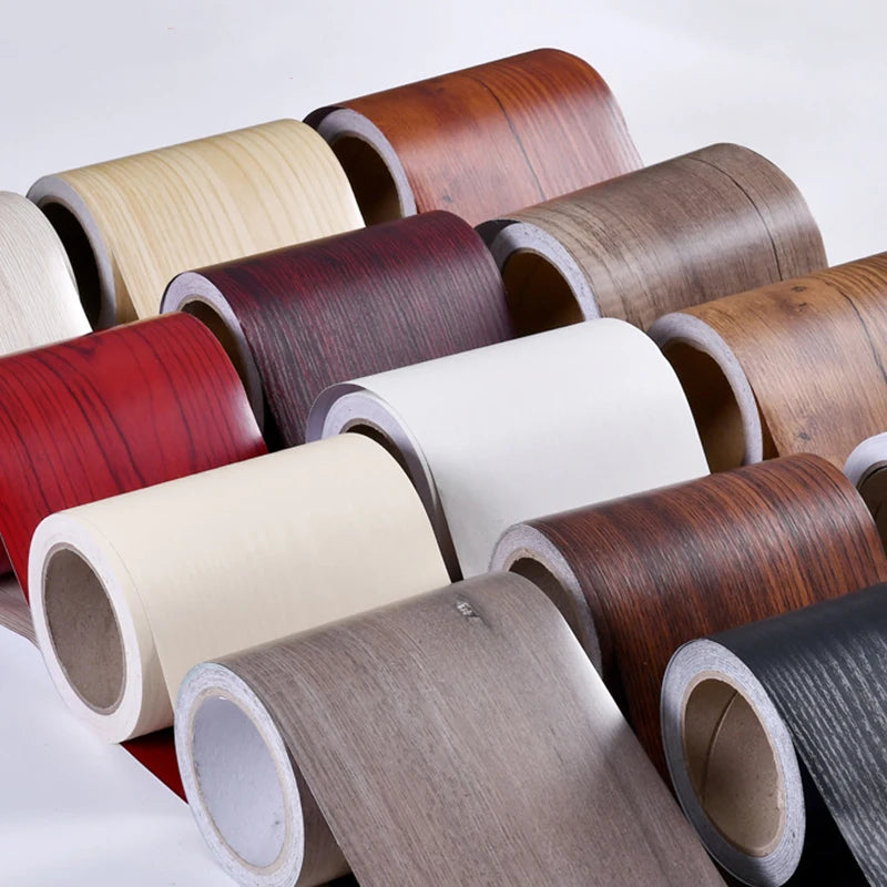 10M Realistic Wood Grain Repair Duct Tape Furniture Renovation Adhensive Skirting Waist Line Floor Stickers Home Decor