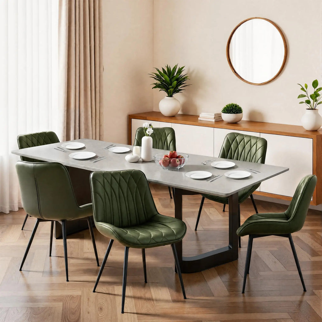Modern Faux Leather Dining Chairs Set of 2 Upholstered