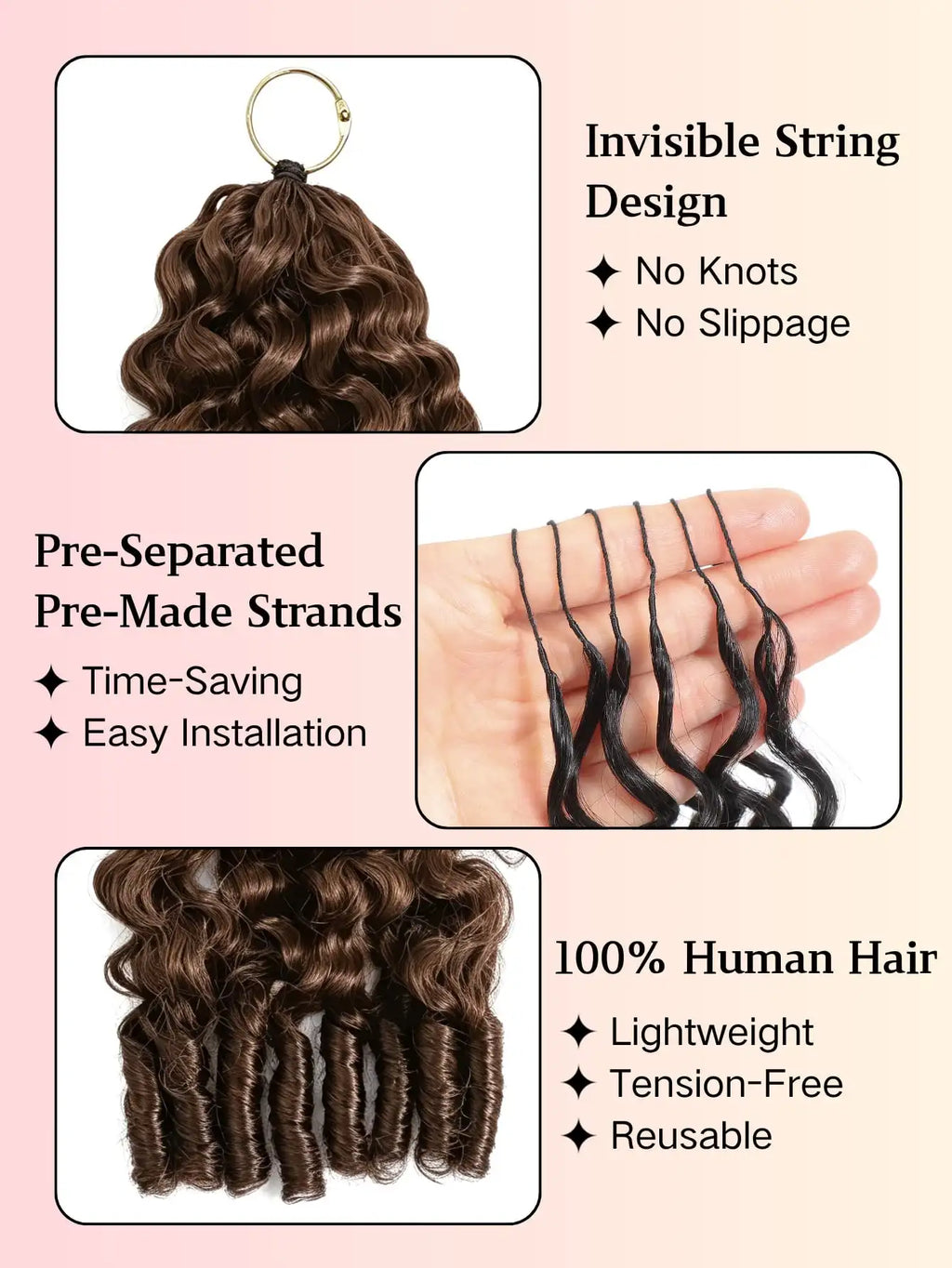 30 Inch Chocolate Brown Burmese Curly Human Hair Knotless Crochet