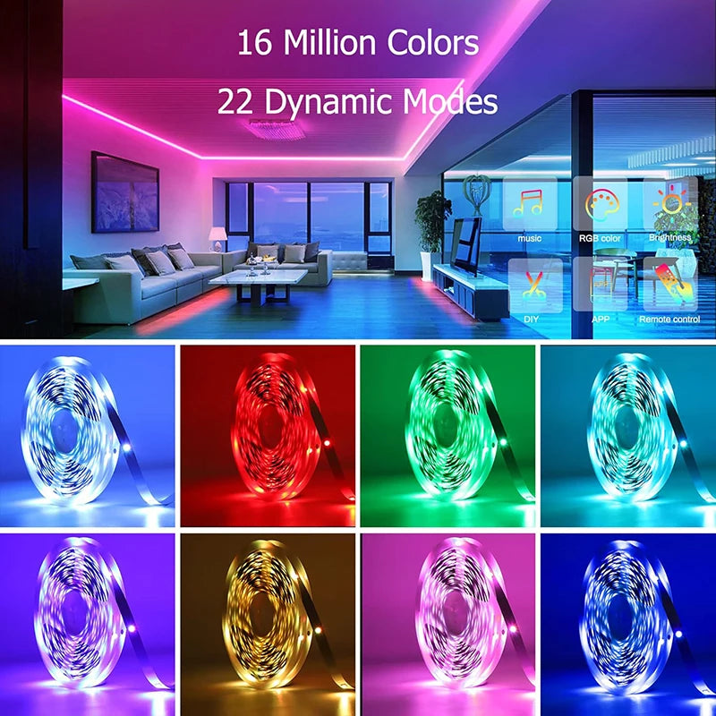 1-20M Led Light Strip with USB Plug 5050 Multicolor