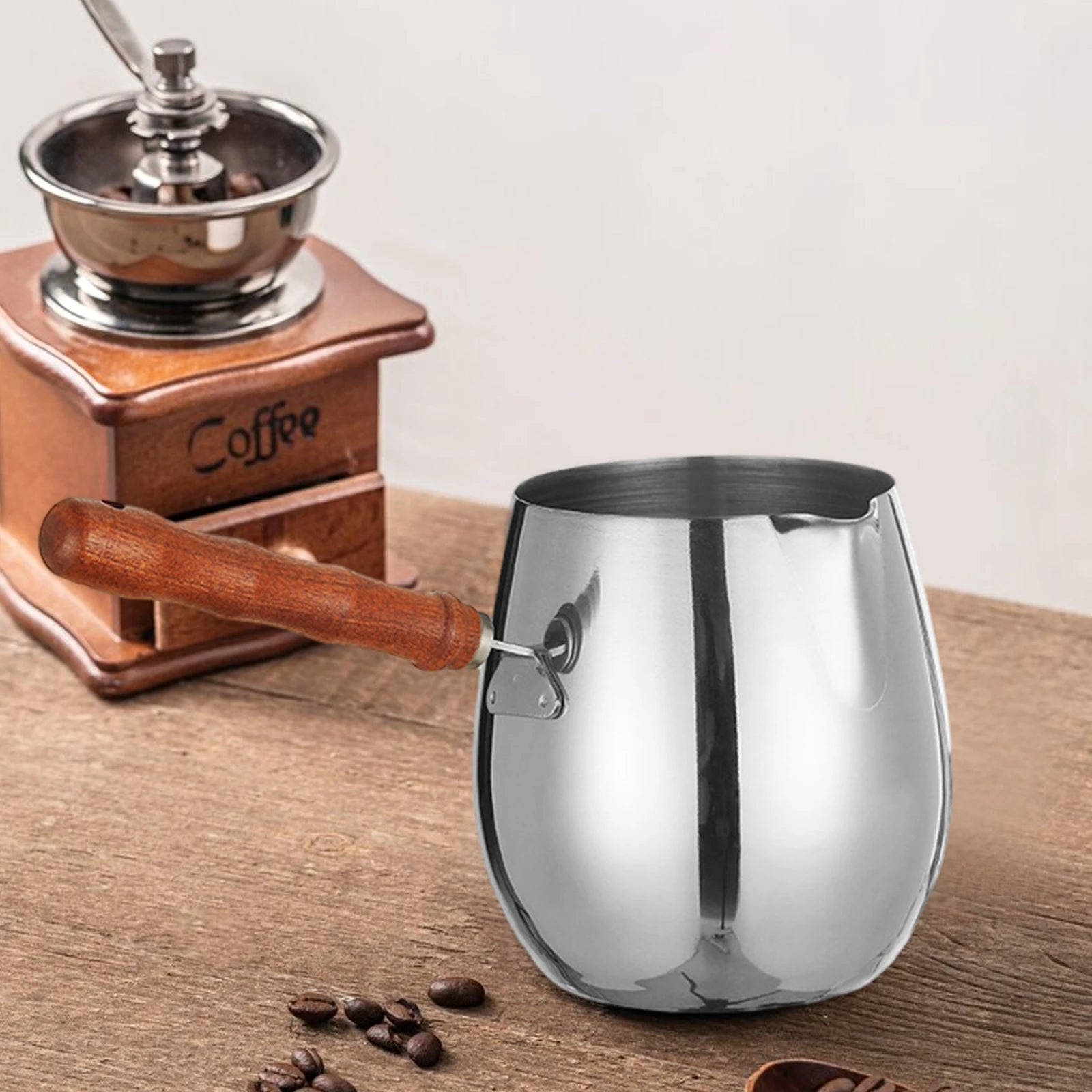 Turkish Coffee Pot Stainless Steel Coffee Maker with Long Handle Long Handle Coffee Moka Pot Kitchen Tools