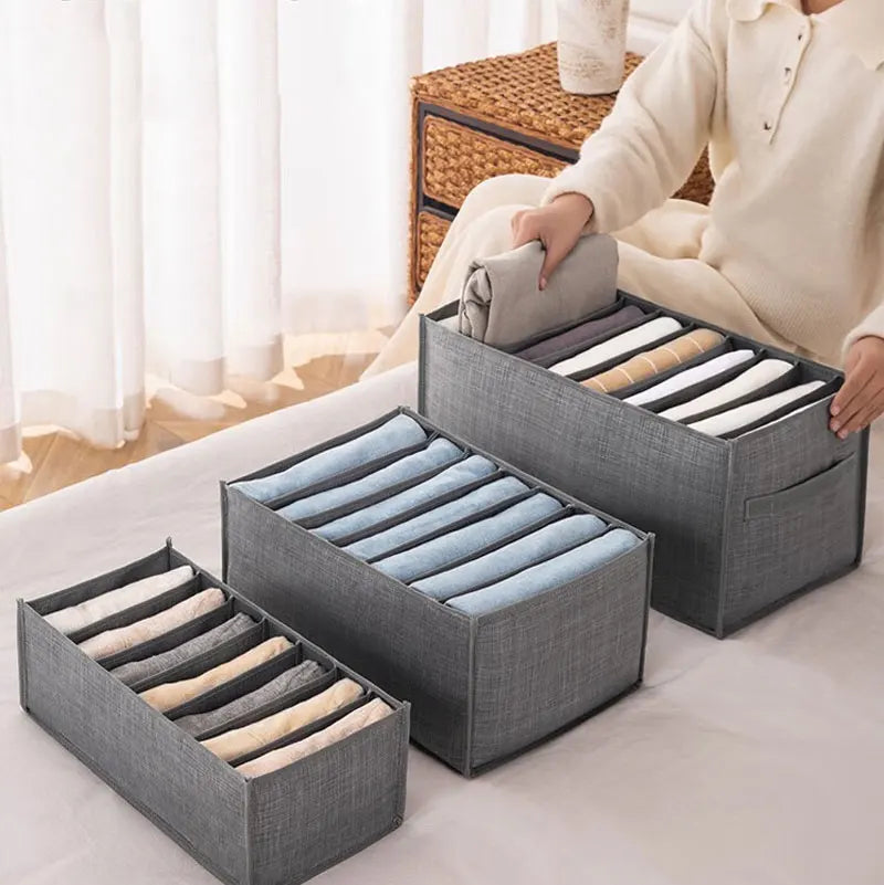Closets Clothes Organizer Foldable Clothing Jeans Storage Box Closet Drawer Organiser for Pants Jeans T Shirt Underwear Leggings