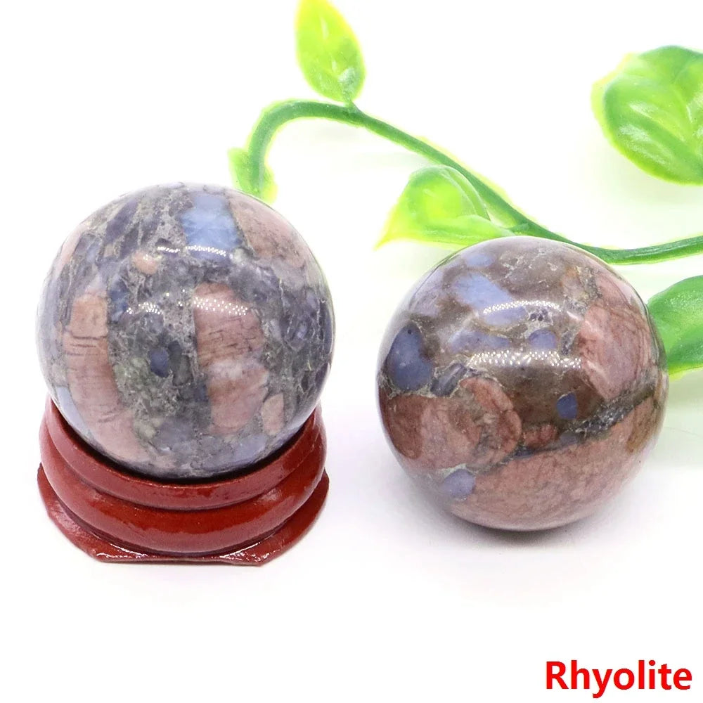 30MM Crystal Ball Natural Reiki Healing Quartz Stone Globe Energy Gemstone Fengshui Sphere Wicca Chakra Massage Home Decor Gifts