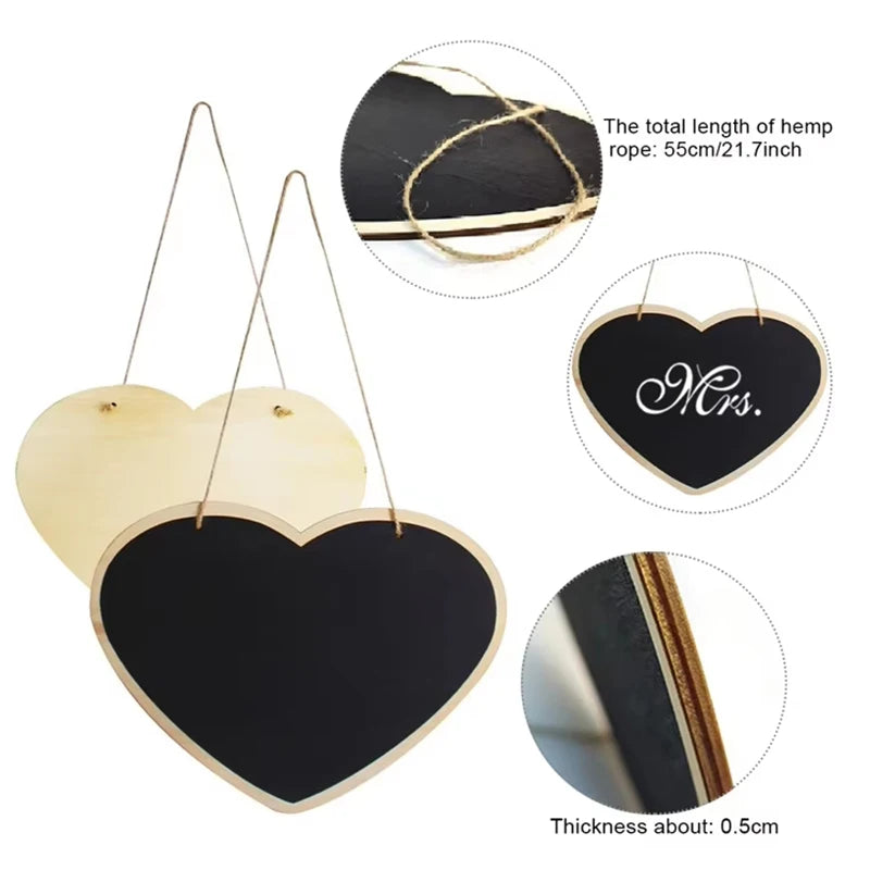 Rustic Wedding Wooden Blackboard Mr Mrs Bridal Shower Decoration Photobooth Birthday Party DIY Home Decor Sign Message Board