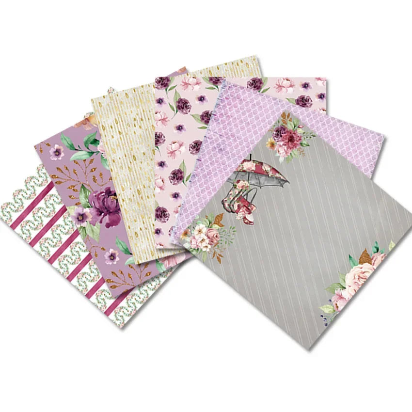 6x6 Scrapbooking Paper Pad  6/12 Sheets Floral Pattern Decorative Paper For Journaling Collage DIY Crafts