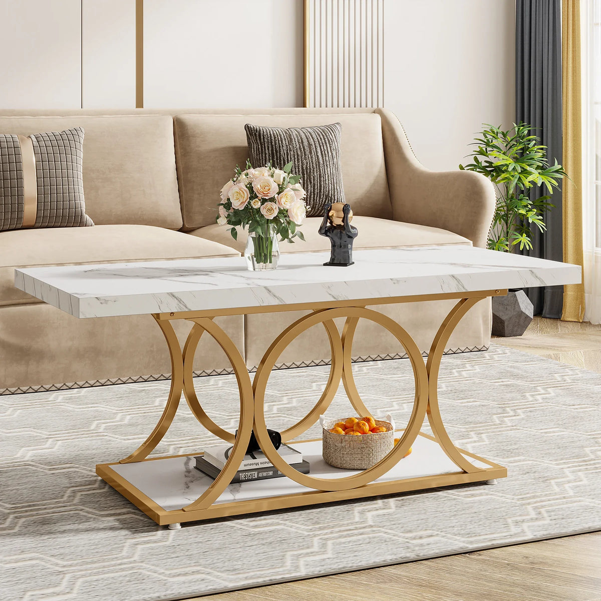 Tribesigns Rectangle Coffee Table Wood