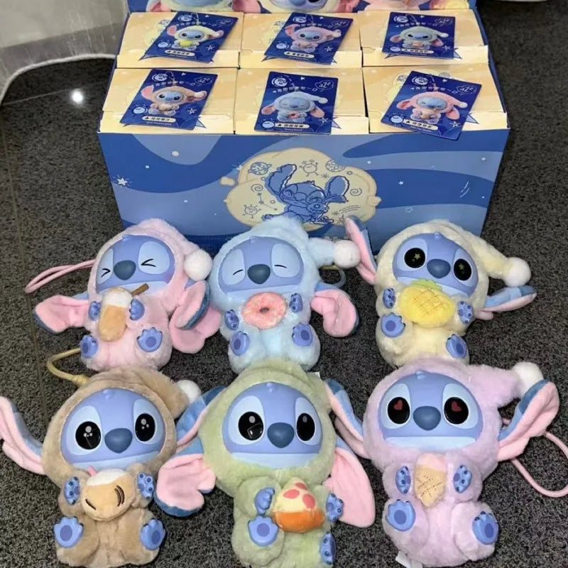 2026 Stitch Eat Something Before Sleep Series Blind Box Plush Dolls Pendant Cute Doll Ornament Mystery Box Surprise Toys Gifts