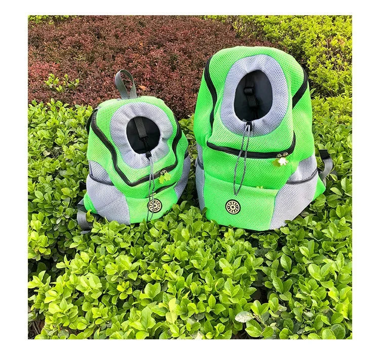Pet Backpack Carrier for Small Dogs & Cats - Front-Folded Travel Backpack with Ventilation Mesh & Harness-Like Zipper Lock
