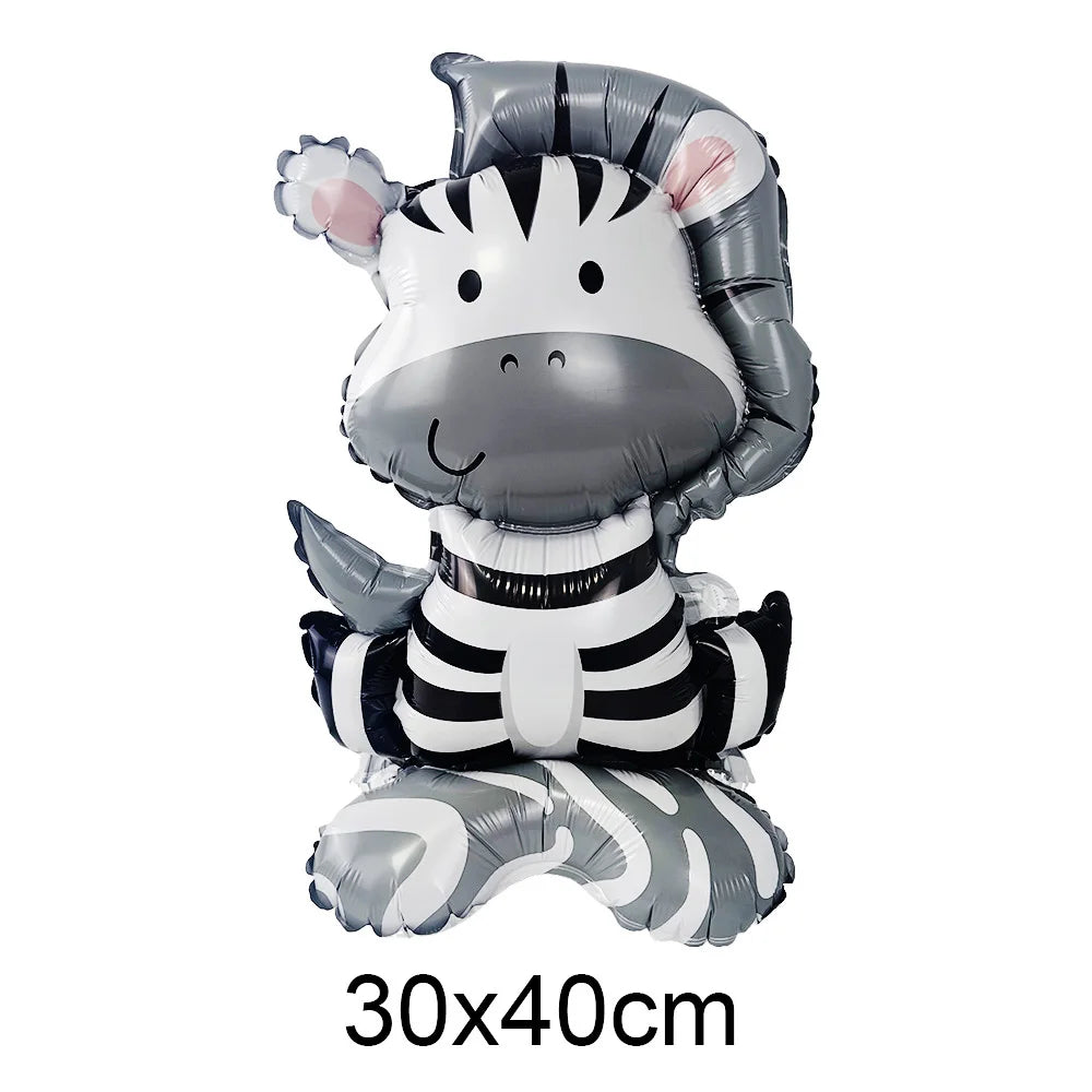 Standing Cute Animal Giraffes Seals Turtles Sharks Dolphin Bunny Foil Balloons Animal Sea Zoo Themed Birthday Party Decorations