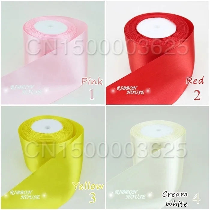 (25 yards/roll) 3" (75mm) Single Face Satin Ribbon Webbing Decoration Gift Christmas Ribbons