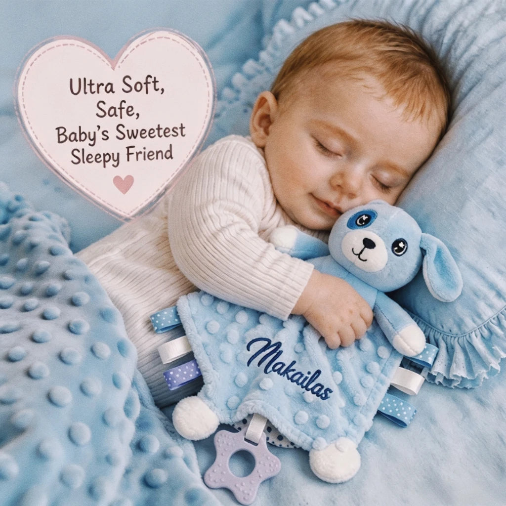 Personalized Baby Blanket Custom Name Soft Minky Dot 2-Piece Blanket Set Baby Shower Gift for Boys Girls