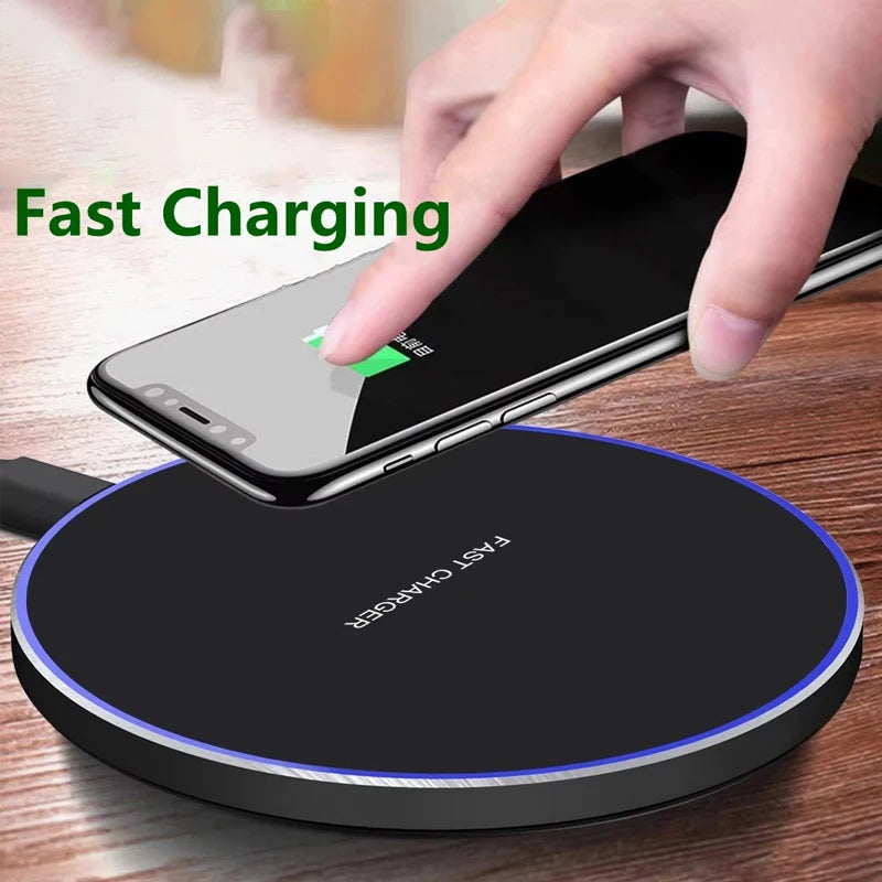 Wireless Charger Pad For iPhone 17 16 15 14 13 12 11 X Pro Max XR 8 Samsung Xiaomi Huawei LG Phone Fast Charging Docking Station