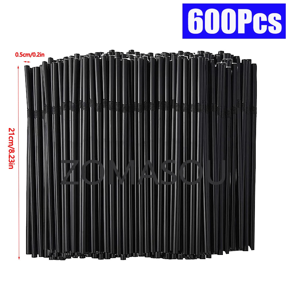 50,3000Pcs Black Drinking Straws Cocktail rietjes, Milk Tea Bar Party Wedding Kitchen Home Accessories Beverage Straw Wholesale